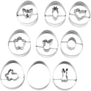 9Pcs Easter Cookie Cutters Stainless Steel Egg Chicken Bunny Carrot Shape Biscuit Mold For Easter Party Baking Decoration