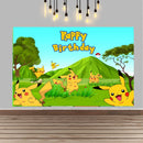 Pokemon Pikachu Birthday Party Backdrop Cartoon Baby Shower Background Photography Wall Photo Studio Banner Decor For Boy Gift