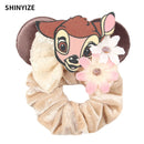 New Chic Disney Mickey Mouse Ears Hair Scrunchies Sequins 4"Bows Elastic Headband Women Velvet Girls DIY Hair Accessories Gift