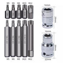 40Pcs/Set 3/8" & 1/2" Drive Allen Key Torx Hex Star Spline Socket Bit Chrome Sockets Set Handle Tools Kit With Case