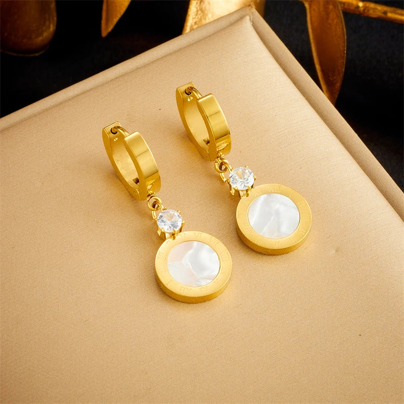 XIYANIKE 316L Stainless Steel Earrings Golden Butterfly Flower Heart Pendant Accessories for Women Birthday Jewelry Gifts Серьги