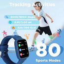 BIGGERFIVE Smartwatch für Kinder, keine App, kein Telefon erforderlich, 1,8 Zoll Fitness Tracker Uhr Schrittzähler, Herzfrequenz, Schlafmonitor, IP68 Wa