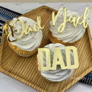 10Pcs Acrylic Dad Birthday Cakes Topper for Father's Day Party DIY Baking Cupcake Decor Tools Happy Birthday Decoration Supplies