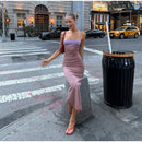 The Meridian Line | Colour-Block Halter Maxi Dress