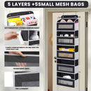 Over The Door Storage Organiser,5 Shelves Door Organizer Hanging, Hanging Organiser Storage For Baby Nursery, Bathroom, Bedroom