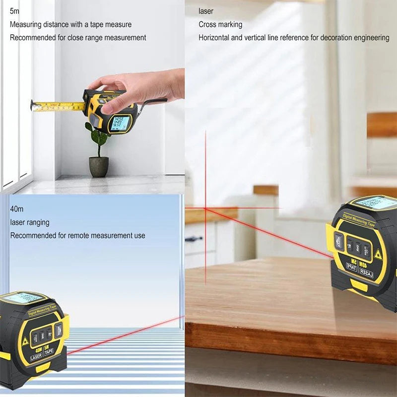 40m/60m Laser Distance Meter Rangefinder Laser Measure Distance Meter Surveying Equipment Tape Measur Retractable Tape