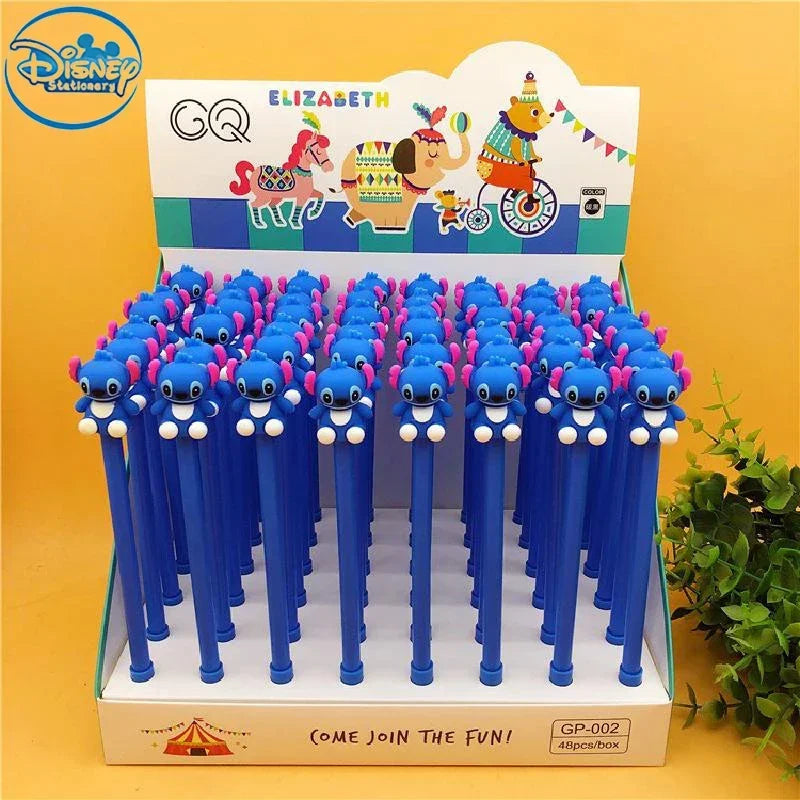 Disney 48pcs Gel Pens Cartoon Stitch 0.5mm Black Ink Signature Pen Office School Writing Supplies Cute Stationery Gift Wholesale