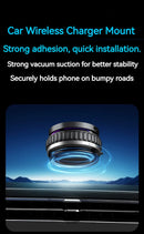 15W Portable K11 Vacuum Magnetic Charging Stand - Strong Suction & Multi-Angle Viewing for Car, Kitchen, Mirror & Fitness