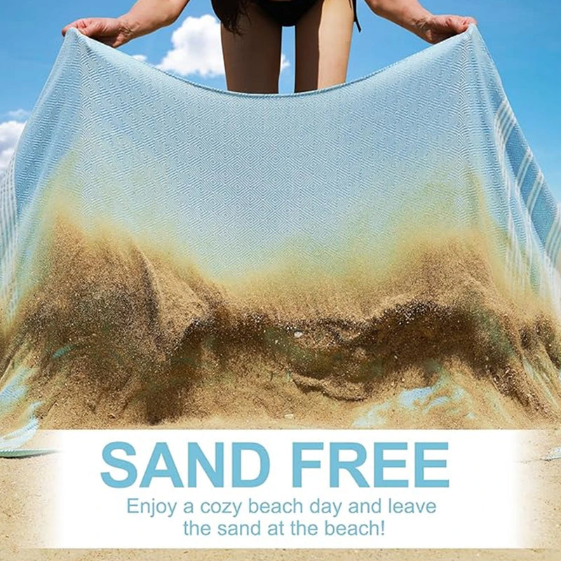 Turkish Beach Towel100x180cm100% Cotton Sand Free Quick Dry Swim Towel Extra Large Light Travel for Adults Beach Towel