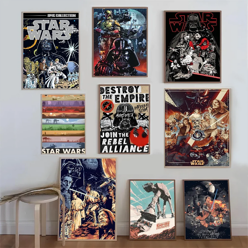 Star Anime War-s Anime Posters Sticky HD Quality Wall Art Retro Posters for Home Kawaii Room Decor