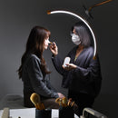 Fosoto 45W LED Moon Gold Light Led Half Moon Beauty Lamp Ring Moon Floor Mounted Eyebrow Tattoo Beauty Salon Eyelash Haircuts