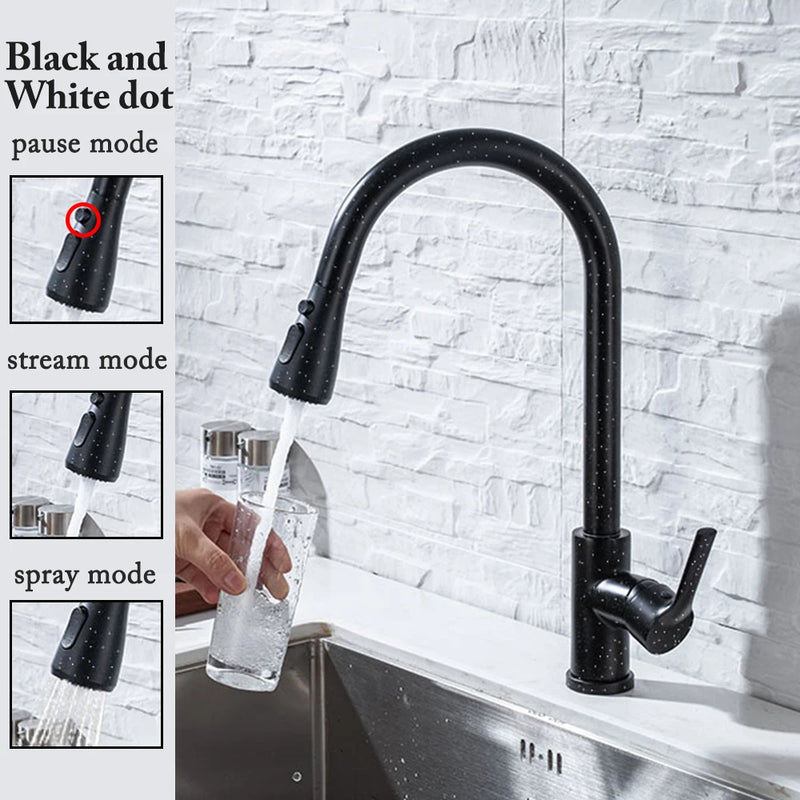 Kitchen Faucets 304 stainless steel Pull Out Kitchen Sink Water Tap Deck Mounted Mixer Stream Sprayer Head Hot Cold Taps