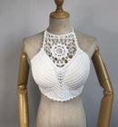 Sommerurlaub Strand Camis Lady Sexy Quasten Häkel-Camisole Frauen Sexy Quasten Bikini Camis weibliche Häkel-Neckholder Bikini-Tops