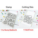 Birthday Cake Cute Frog Fox Animals Cutting Dies and Clear Stamps Bottle Thank You Words Dies For DIY Scrarpbooking Paper Craft