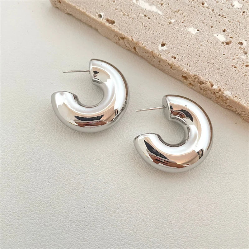 Irregular Liquid Metal Earrings Personality Fashion Retro Geometric Hollow Out Drop Earrings Woman Party Travel Christmas Gift