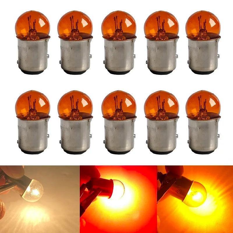 10x G18 BA15S 1156 BAU15S  BAY15D BA15D R10W 12V5W  BAU15S Glass Lamp Tail Signals lights Turn Bulb Truck Indicator Halogen Lamp