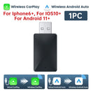 2 in 1 Wireless Carplay Android Auto Adapter Wired To Wireless Mini USB Dongle for Cars with Factory Wired CarPlay Android Auto