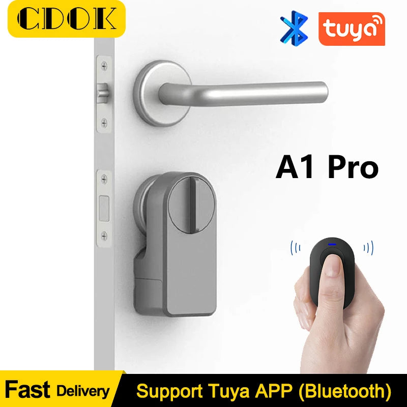 CDOK A1 Pro Max Tuya BEL Smart Electronic Door Lock Set with Fobs/Wireless Keypad/Smart Key Smart Life/Tuya APP Remote Unlock