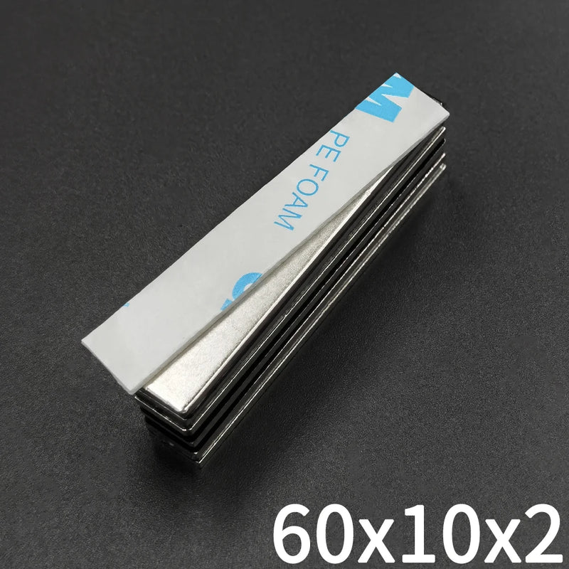 Block Strong Neodymium Powerful Rare Earth Permanent Magnets with Double-Sided Adhesive for Decoration Office Craft Fridge DIY