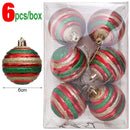 6cm Weihnachtsbaumkugel Bunte bemalte Kugeln Hängende Anhänger Ornamente Weihnachten Neujahr Party Heimdekoration Zubehör