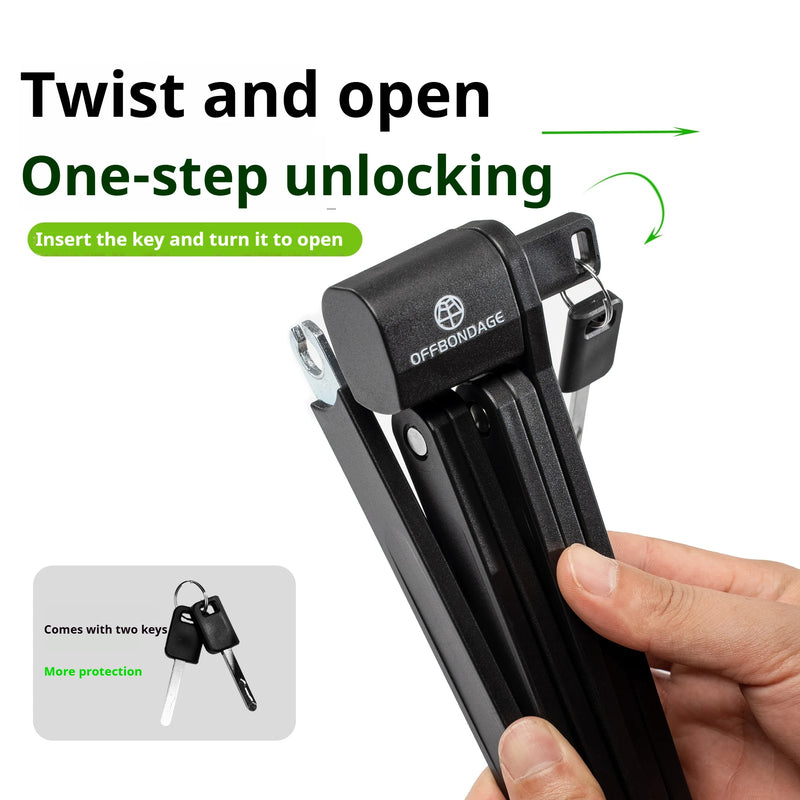 OFFBONDAGE Bicycle Lock Foldable Bike MTB Road Fold Lock High Security Anti-Theft Scooter Electric E-Bike Bicycle Accessories