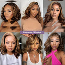 Highlight Ombre Bob Wig 13x6 HD Lace Frontal Wigs Transparent Body Wave 4/27 Colored 13x4 Lace Frontal Human Hair Wigs For Women