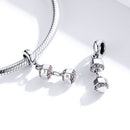 BISAER 925 Sterling Silver Ball Series Charm Football Volleyball Tennis Basketball Dumbbel Pendant Fit Bracelet DIY Fine Jewelry