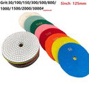 5 Inch 125mm Diamond Polishing Pad Kit Wet/Dry For Granite Stone Concrete Marble Polishing Use Grinding Discs Polishing Tools