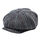 BOTVELA Woll-Tweed Newsboy Cap Fischgrätmuster Männer Frauen Britische Gatsby Retro Mütze Schiebermütze für Herren Vintage Fischgrät Baskenmütze