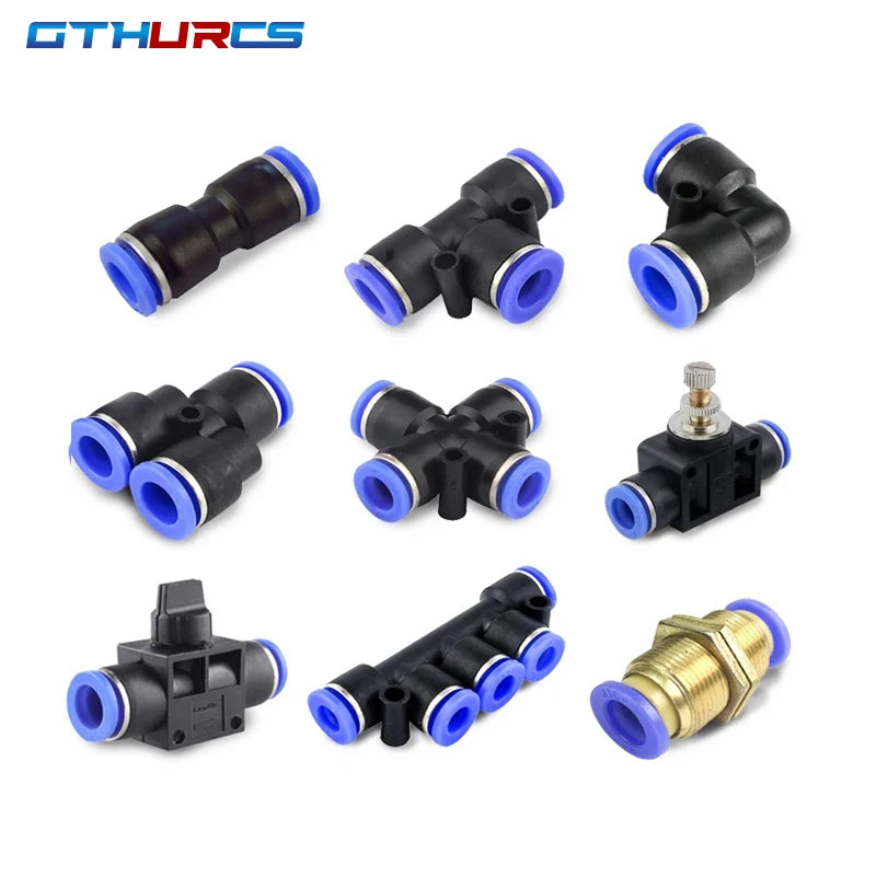 Pneumatic Fitting Pipe Connector Tube Air Quick Fittings Water Push In Hose Plastic Connectors PU PY 4mm 6mm 8mm 10mm 12mm 14mm