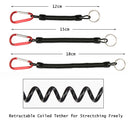 Goture 3pcs Fishing Lanyard 12cm/15cm/18cm Boating Fishing Rope Retractable Coiled Tether with Carabiner for Pliers Lip Grips