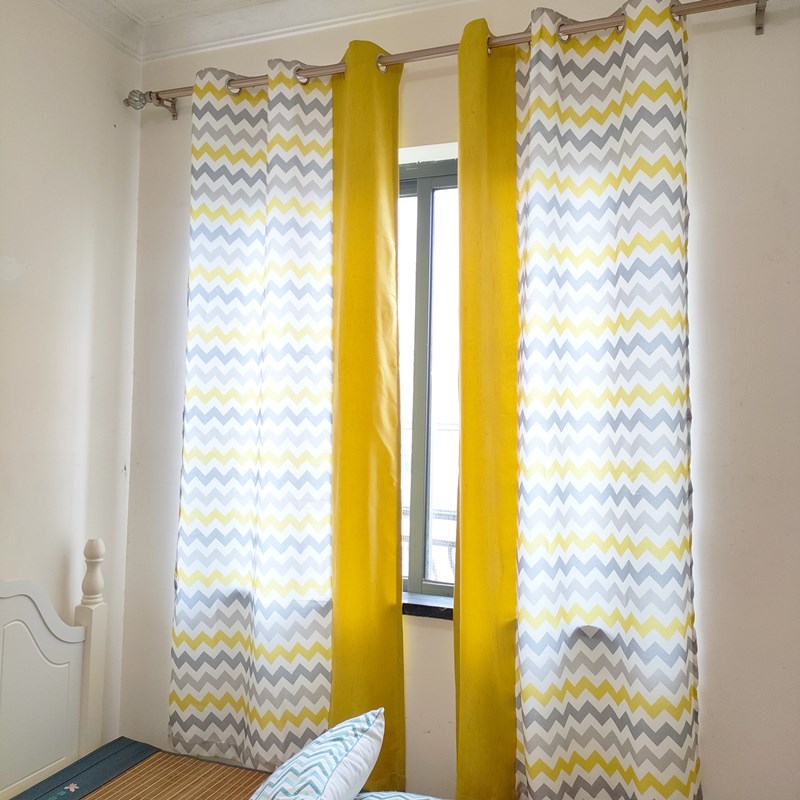 Curtains for Living Room Yellow Stripped Customized Bedroom Curtains Cortina for Window Drapes Home Decor Cortinas