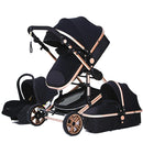 Luxurious Baby Stroller 3 in 1 Portable Travel Baby Carriage Fold Pram High Landscape Aluminum Frame Newborn Infant Stroller