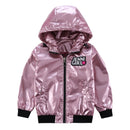 Fashion Shiny Baby Girl's Bomber Jacket New Spring Fall Baseball Jacket Girl Kids Bright Outerwear Tops Outfits Windbreaker Coat