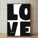 Chic Blue Red Love Canvas Prints Minimalist Valentine's Day Wall Art Poster for Modern Living Room and Home Decor Christmas Gift