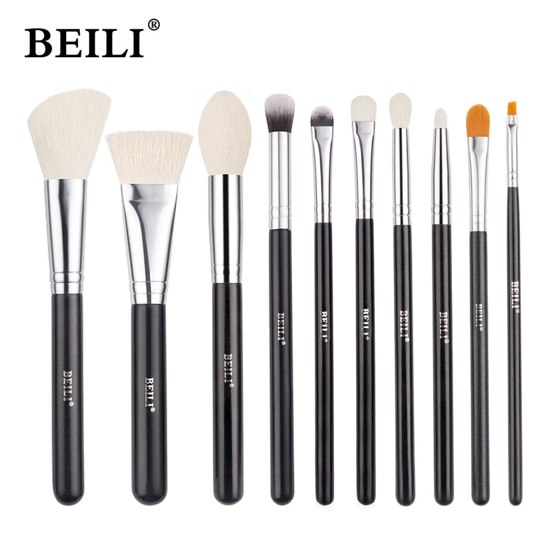 BEILI 8-10PCS Makeup Brushes Powder Foundation Highlight Concealer Eyeshadow Blending Make Up Brush Set pinceaux de maquillage