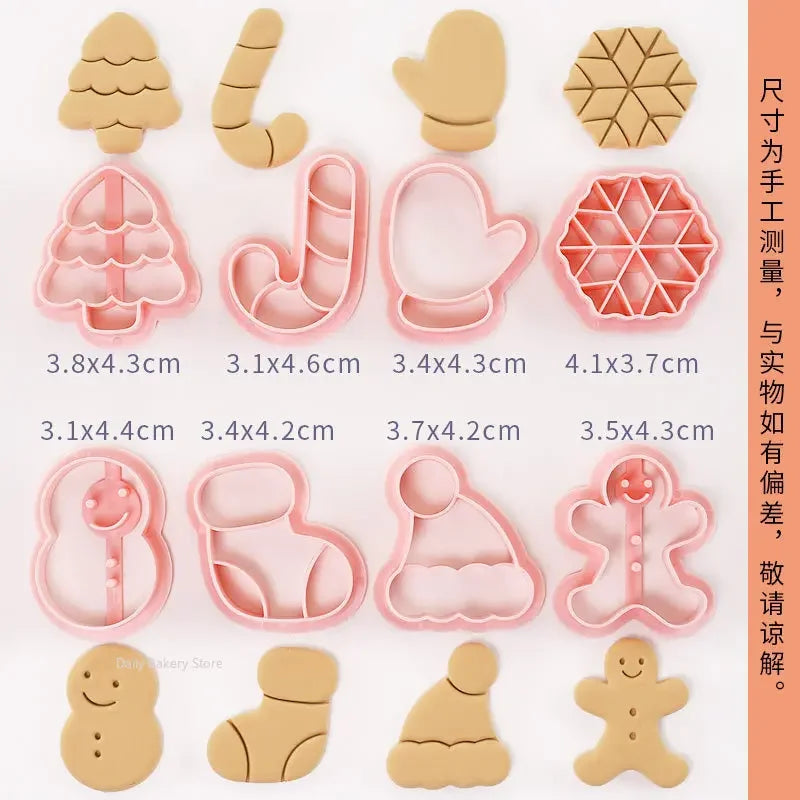 Multiple Sets DIY Cake Decorating Tools Christmas Cookie Cutters Cartoon Biscuit Mould DIY Fondant Mold Baking Tools for Kitchen