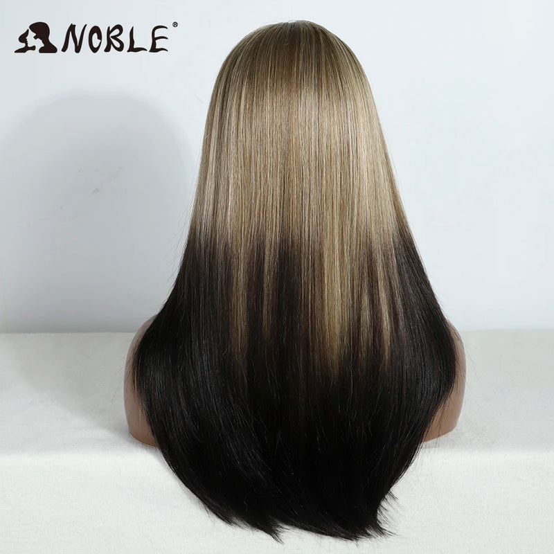 Noble Wig Straight Baby Hair Bob Wig Synthetic Hair Wig 20 Inch Cosplay Glueless Bob Wig For Women Synthetic Lace Front Wig