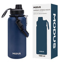 Stainless Steel Vacuum Insulated Water Bottle, Wide Mouth Sports Bottle, Leak Proof Lid with Cord