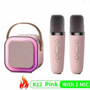 K12 Bluetooth portable karaoke speaker system with 1-2 wireless microphones, suitable for home corner