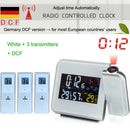 Digitaler Projektions-Wecker Wetterstation mit Temperatur Thermometer Luftfeuchtigkeit Hygrometer/Nachttisch-Aufwachprojektor-Uhr