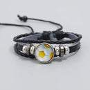 Fußballarmband Verstellbares Lederarmband Punk-Armband Mode Herrenarmband Wickelarmbänder Fußballgeschenke für Teenager-Jungen