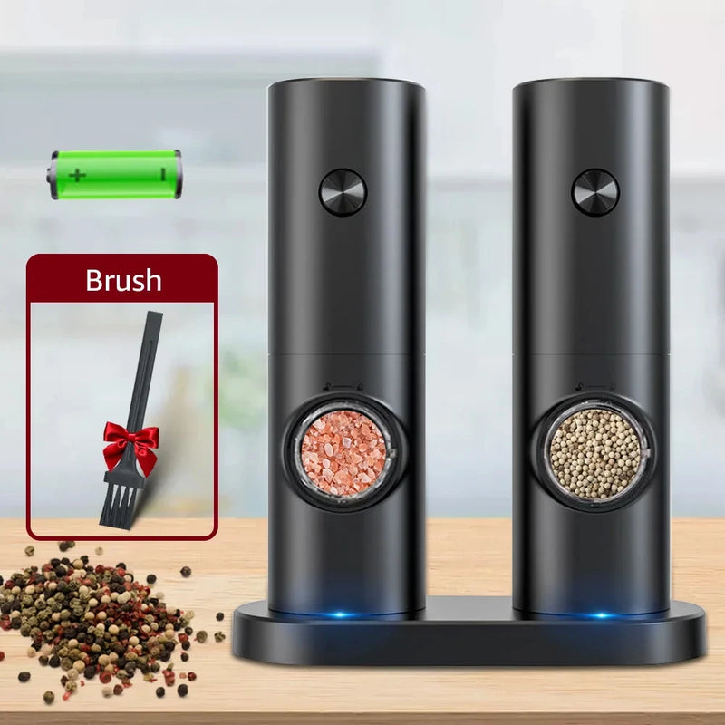 Electric Automatic Salt and Pepper Grinder Set Rechargeable With USB Gravity Spice Mill Adjustable Spices Grinder Kitchen Tools