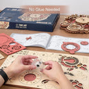 Robotime Wall Clock 3D Wooden Puzzle Wooden Set Mechanical Building Kits Wooden Puzzle Game Children Gift Best Christmas Gift
