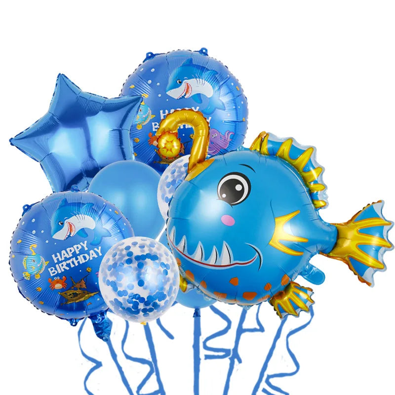 Disney large-size Q version Jellyfish Octopus Hippocampus Ocean Theme Party Decorated with Aluminum film balloon