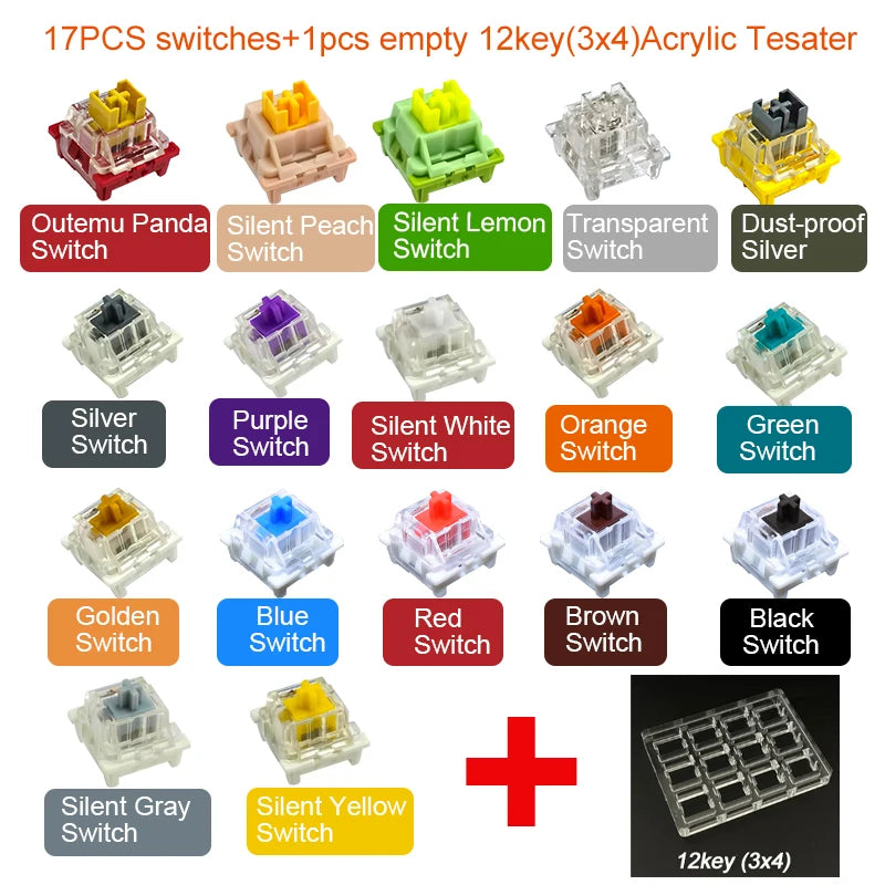 Outemu Switches Tester for Mechanical Keyboard Blue Red Brown Black Purple Green Gold Silver Silent White Axis Customize Gaming