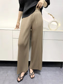 Miyake Summer Pants Women's Comfortable Casual 2025 New Loose Straight Leg Pants Wide Leg High Waist Slim Pleated Pants