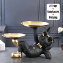 Bulldog Animal Figurines Cool Dog Statue Sculpture Living  Study Room Bedroom Decor Home Interior Decoration Accessories
