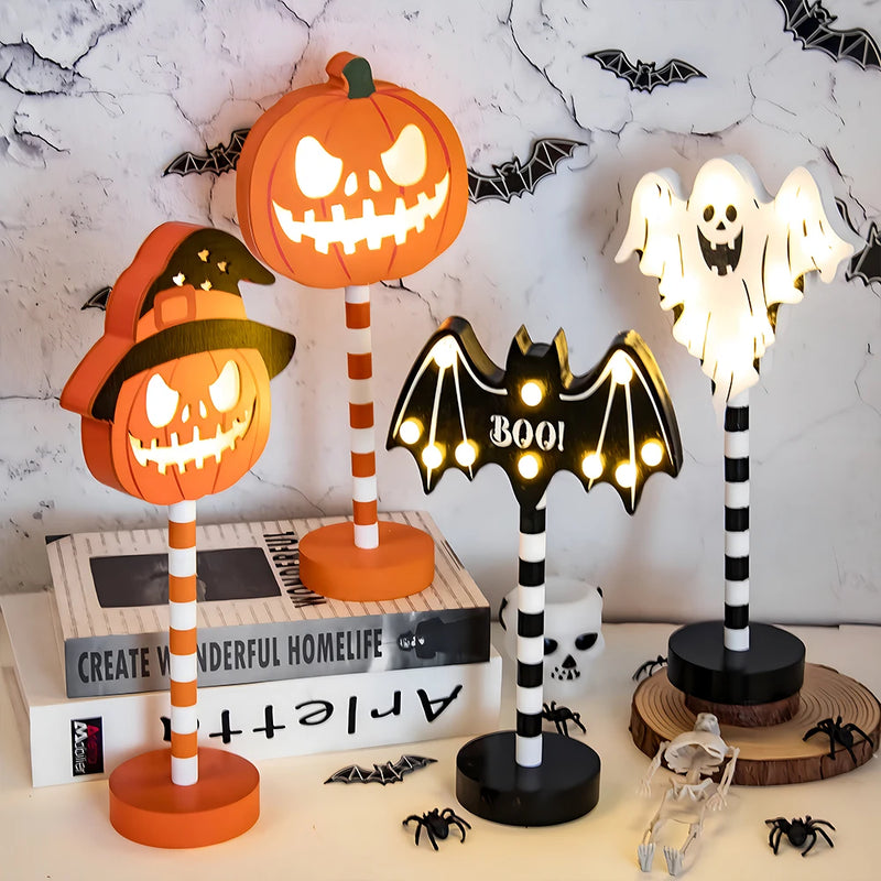 NEW Halloween Decoration light Pumpkin Spider Bat Skull shape Led Light table Night Lamp for Home Decor Haunted Houses Bar Party