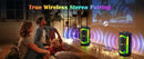 FanFun Wireless Bluetooth Speaker, Karaoke Machine with 2 Microphones, Home Karaoke Party Speaker with Led Light
